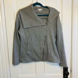 Asymmetrical sweatshirt jacket